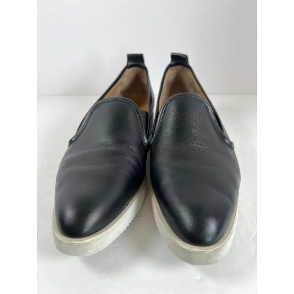 Everlane‎ Size 10.5 The Street Shoe Black Italian Leather Slip-On Shoes Flats